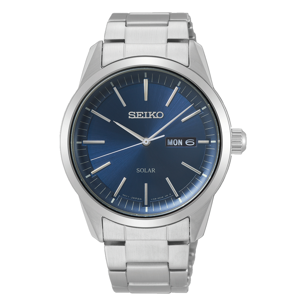 Dit is een herenhorloge van het merk Seiko. Het is een analoog horloge gemaakt van staal. De diameter van de kast is 40 mm en de kast is 10 mm dik.
De verdere specificaties van het horloge zijn als volgt:
Kastvorm: rond
Kastkleur: zilverkleurig
Kastmateriaal: staal
Bandbreedte: 20 mm
Bandlengte: 255 mm
Sluiting: vouwsluiting met drukker
Wijzerplaatkleur: blauw
Glassoort: saffier glas
Waterdichtheid: 10 ATM
Techniek: solar