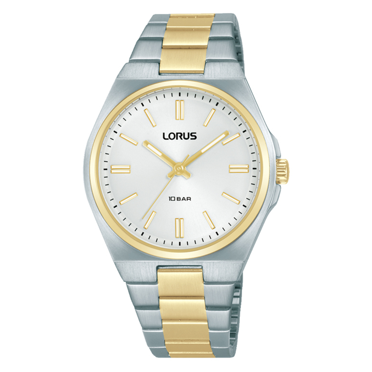 Dit is een dameshorloge van het merk Lorus. Het is een analoog horloge gemaakt van bicolour. De diameter van de kast is 34 mm en de kast is 9.6 mm dik.
De verdere specificaties van het horloge zijn als volgt:
Kastvorm: rond
Kastkleur: goudkleurig
Kastmateriaal: bicolour
Sluiting: vouwsluiting met drukker
Wijzerplaatkleur: wit
Glassoort: hardlex mineraal glas
Waterdichtheid: 10 ATM
Techniek: quartz