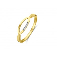 Ring 18 kt geel met diamant