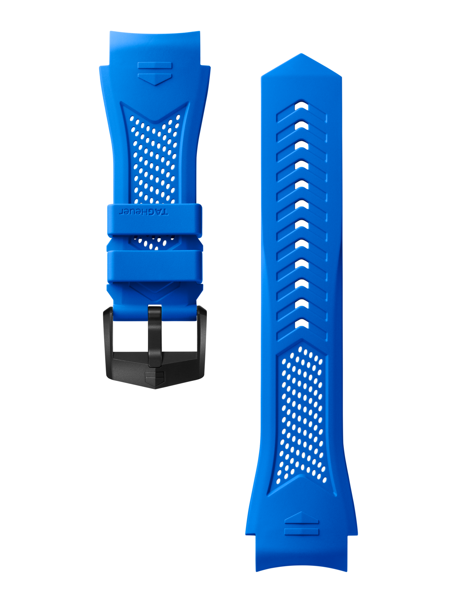 Ervaar de dynamische stijl van deze levendige blauwe rubberen sportband, ontworpen voor uw TAG Heuer Connected 45mm. Perfect voor een sportieve en actieve levensstijl, wordt deze geleverd met een zwarte DLC stalen doornsluiting, verfraaid met het TAG Heuer schild, wat duurzaamheid combineert met een opvallend moderne esthetiek. Niet compatibel met eerdere versies van Connected horloges.