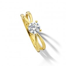 Ring 18 kt  geel goud zirconium