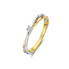 Solitair 18 kt met diamant