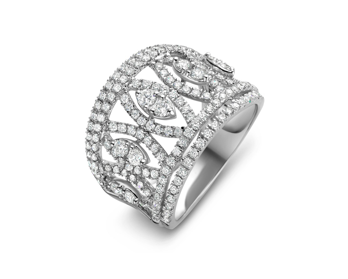 Ring in wit goud 18 k met diamant Weight: 8.17 grams
Carat: 1.6