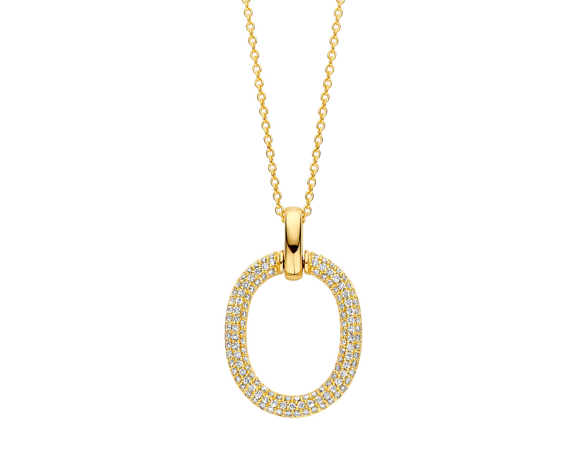 Ketting in geel goud 18 k met diamanten 