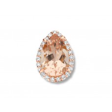 Hanger ros&eacute;gold 18 kt met morganite perzik en diamant