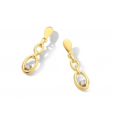 Slingeroorringen geel goud 18 kt met diamant