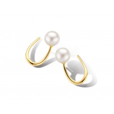 Oorringen geel goud 18 kt met parel