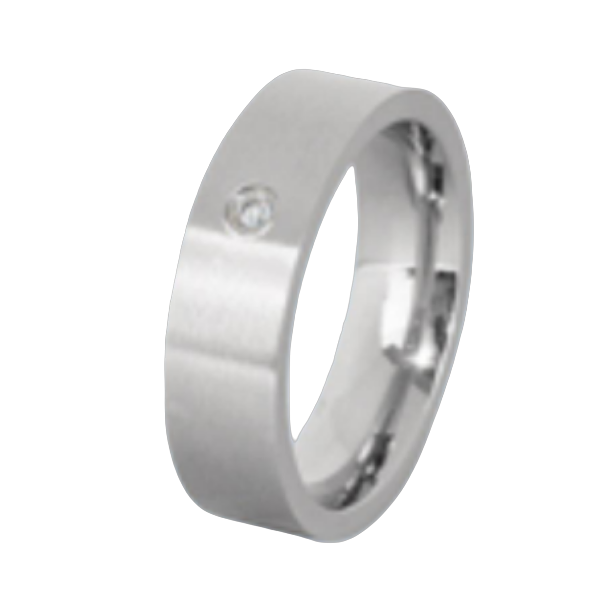 Stalen ring met zirkonia