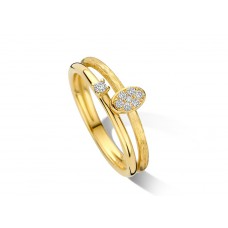 Ring 18 kt met zirconia. Dit model kan ook gemaakt worden met uw oud goud. Geef 6.2 gram 18 kt goud en betaal enkel het maakloon &euro;523. Dit model kan ook in ros&eacute;goud en witgoud