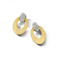 Oorringen 18 kt mat afgewerkt met diamant 