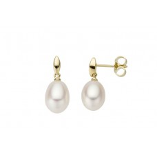 Slingeroorringen 18 kt geel met parels