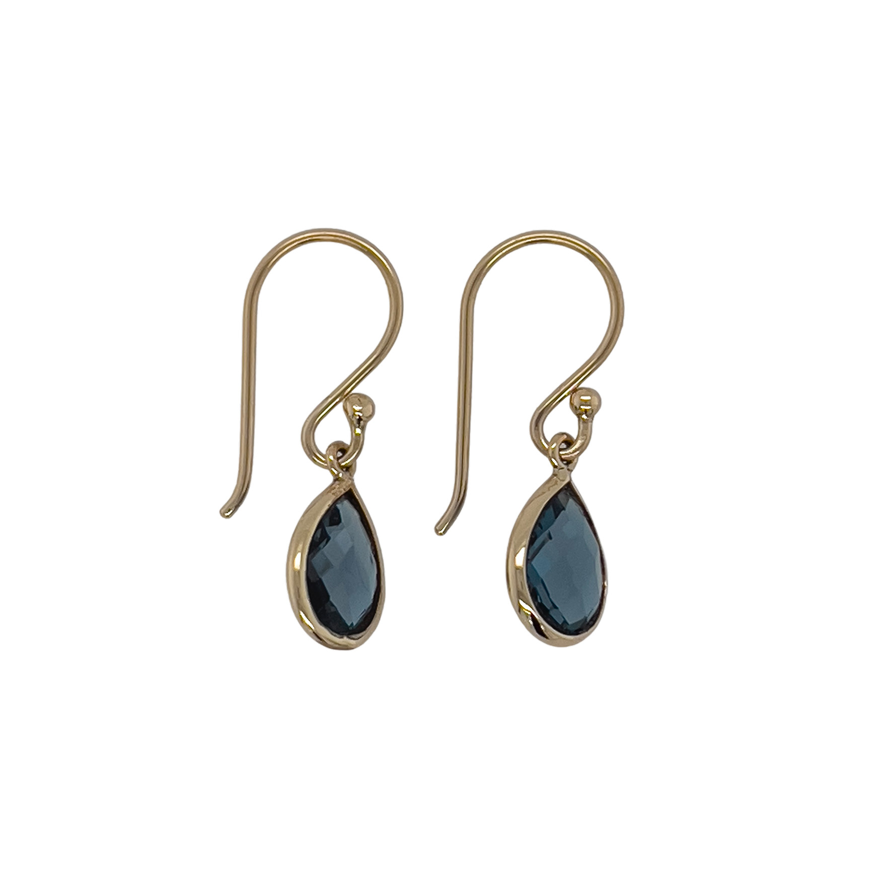 14kt Gouden oorhanger met Teal-Kyaniet