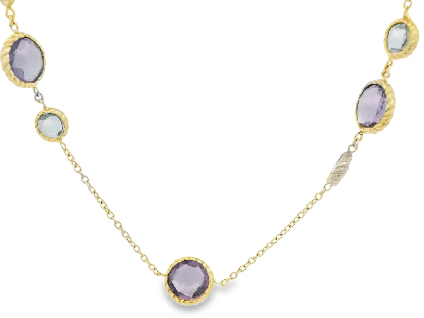 Gouden collier amethist