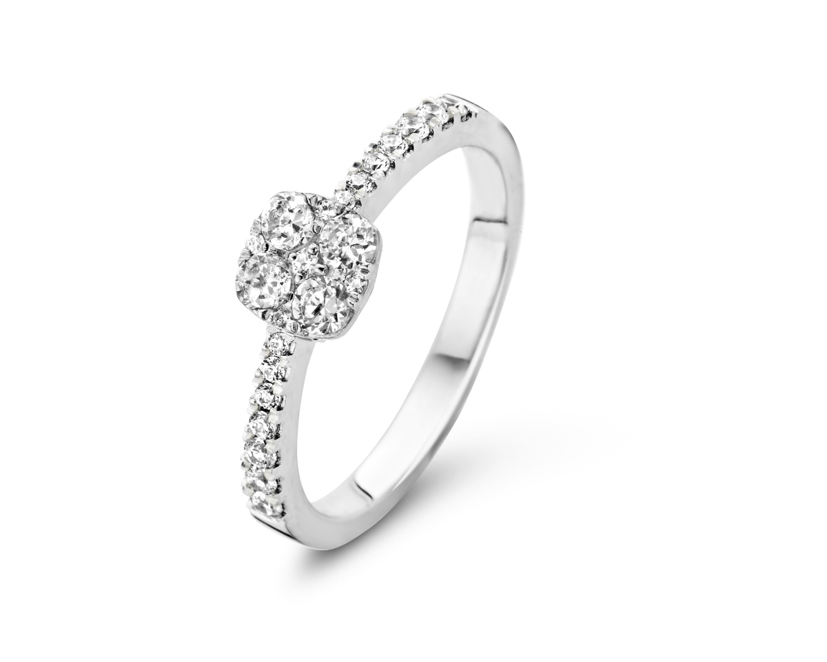 Ring in wit goud 18 k  met Briljant 0.52 ct 
