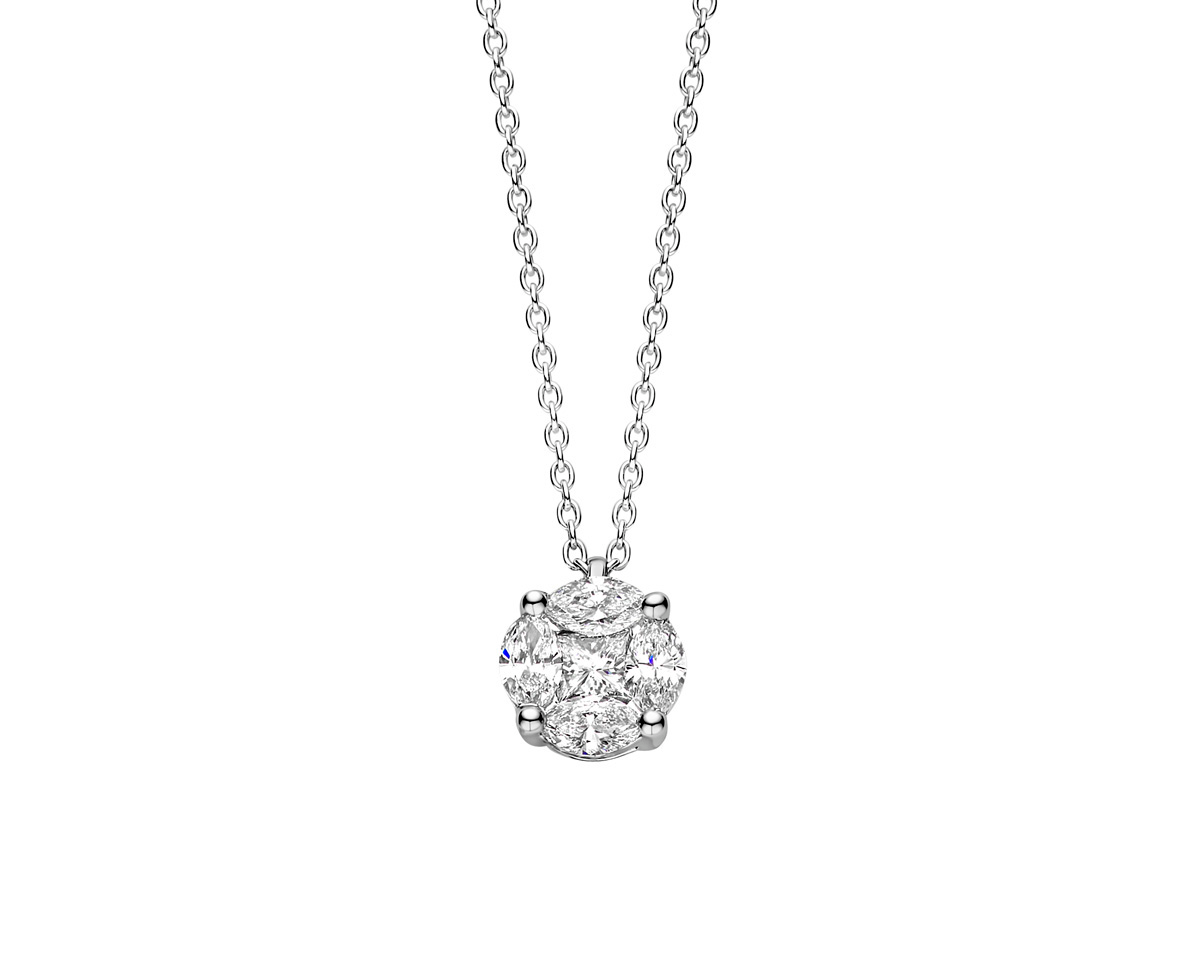 Ketting in wit goud 18k met natuurlijke Diamant 0,75 ct uit de italiaanse collectie Davice 