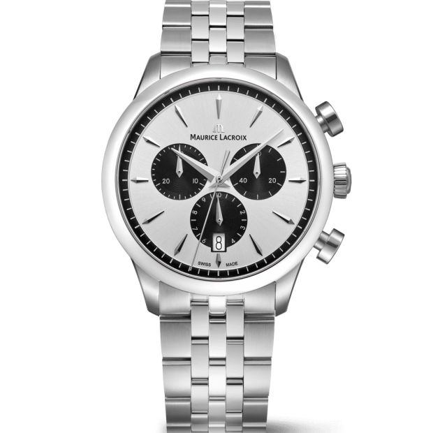 Dit is een horloge van het merk Maurice Lacroix gemaakt voor heren.
De specificaties zijn als volgt:
Kastmaat: 40 mm
Kastdikte: 10 mm
Waterdichtheid: 10 ATM / 100 Meter / 330 Feet
Dit horloge heeft de volgende functies/eigenschappen:
Chronograaf
Datumaanduiding