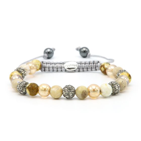 Karma armband, Spiral Shine On xs (grey crystal)