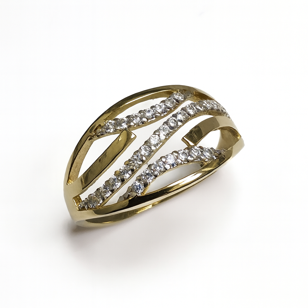 Sierlijke ring met zirkonia banen
