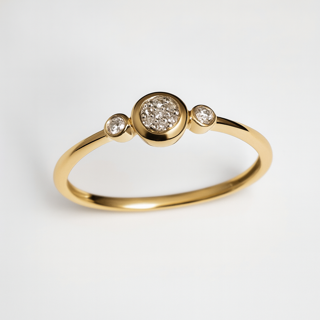 Gouden ring met 0.05 ct briljant in maat 55