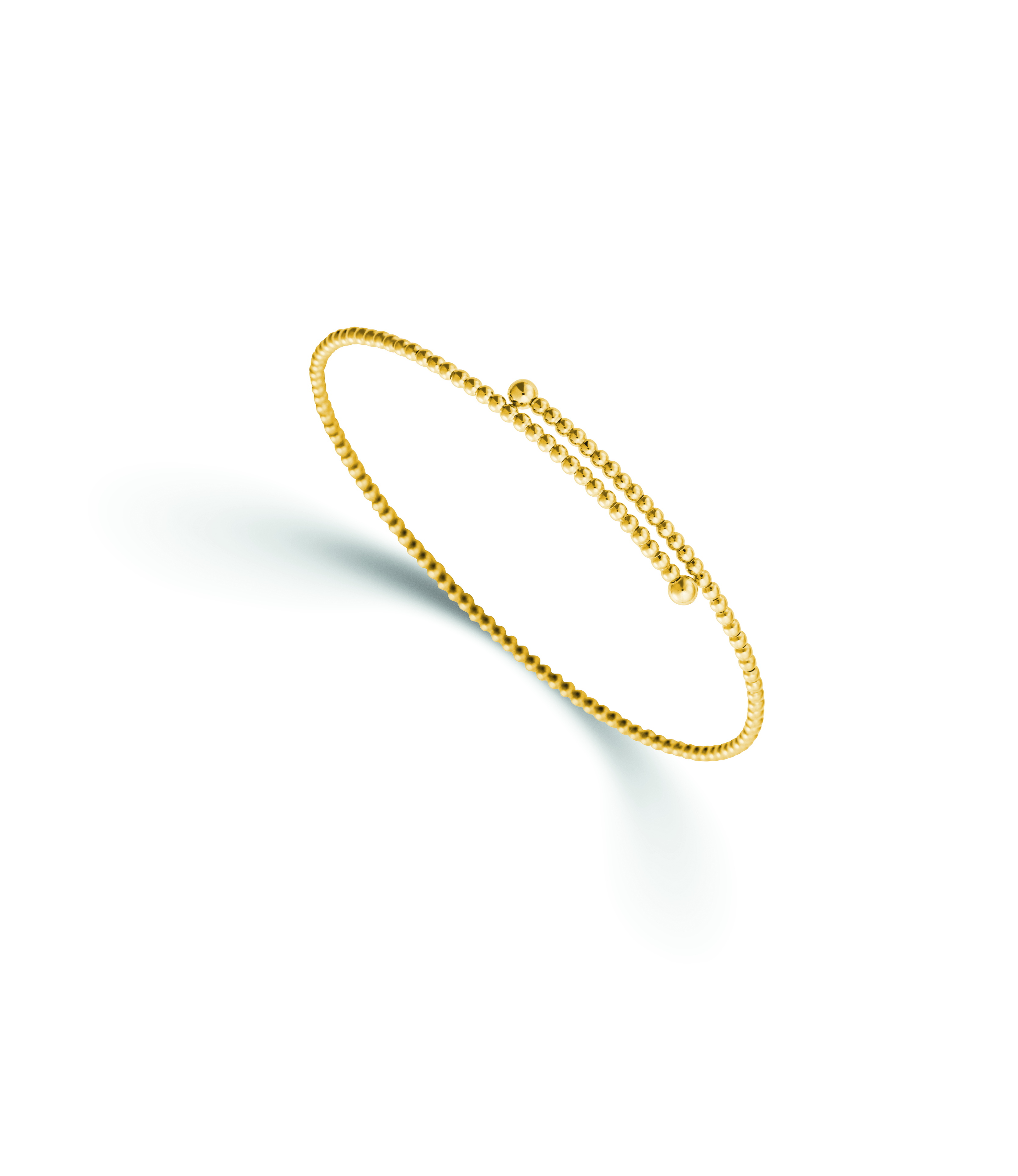 Gouden spang armband met bolletjes 