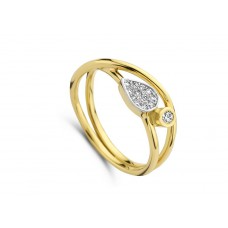 Ring 18 kt met zirconia. Dit model kan ook gemaakt worden met uw oud goud. Geef 4.7 gr 18 kt en betaal enkel het maakloon van 622&euro;.