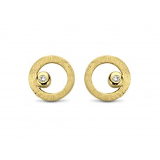 Oorringen 18 kt met zirconia. Dit model kan ook gemaakt worden met uw oud goud. Geef 2.3 gr 18 kt en betaal enkel het maakloon van 280&euro;