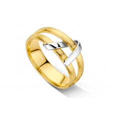Ring bicolor 18 kt met matte afwerking. Dit model kan ook gemaakt worden met uw oud goud. Geef 8.5 gr 18 kt en betaal enkel het maakloon van 479&euro;