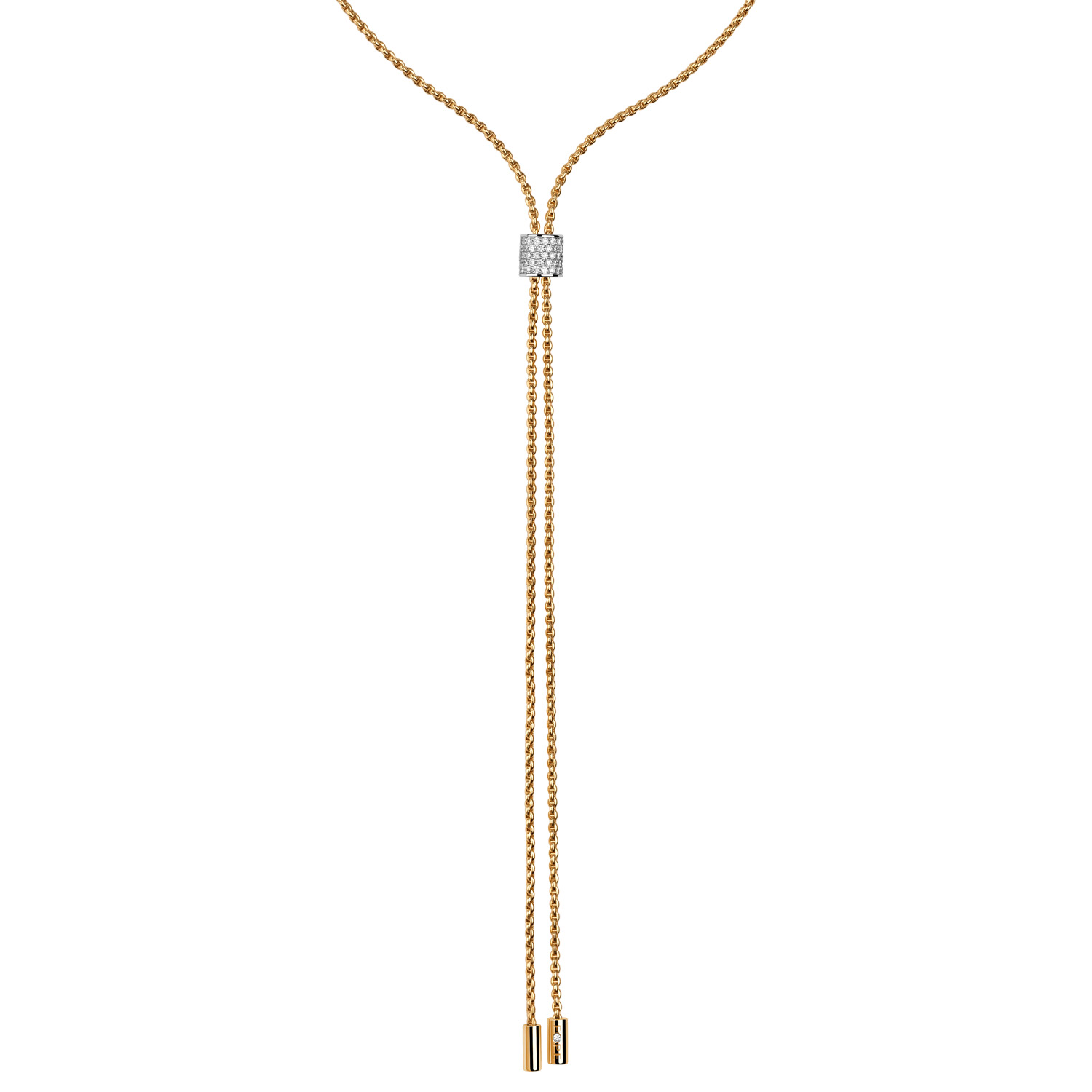 De Fope Aria slider collier in geelgoud met diamant pavé, modelnummer 89403CX_BB_G_GBX_070, is een prachtig sieraad. Deze ketting straalt luxe en elegantie uit. Draag het als een opvallend stuk bij een avondjurk of combineer met casual chic kleding voor een verfijnde look. Perfect voor elke gelegenheid.