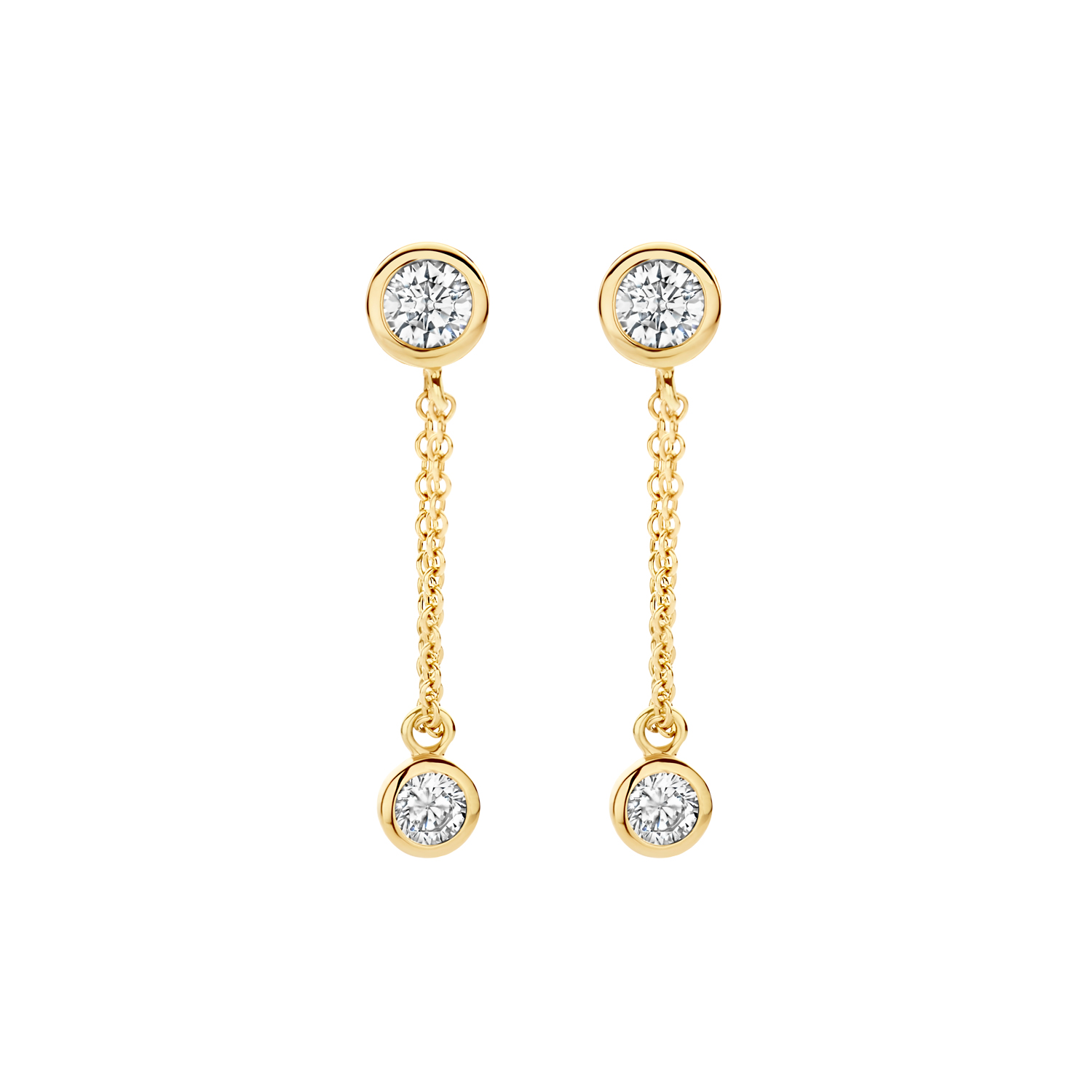 De Blush oorstekers met modelnummer 7347YZI stralen elegantie uit. De oorstekers zijn vervaardigd van 14 karaat geelgoud en bezet met fonkelende zirkonia's.