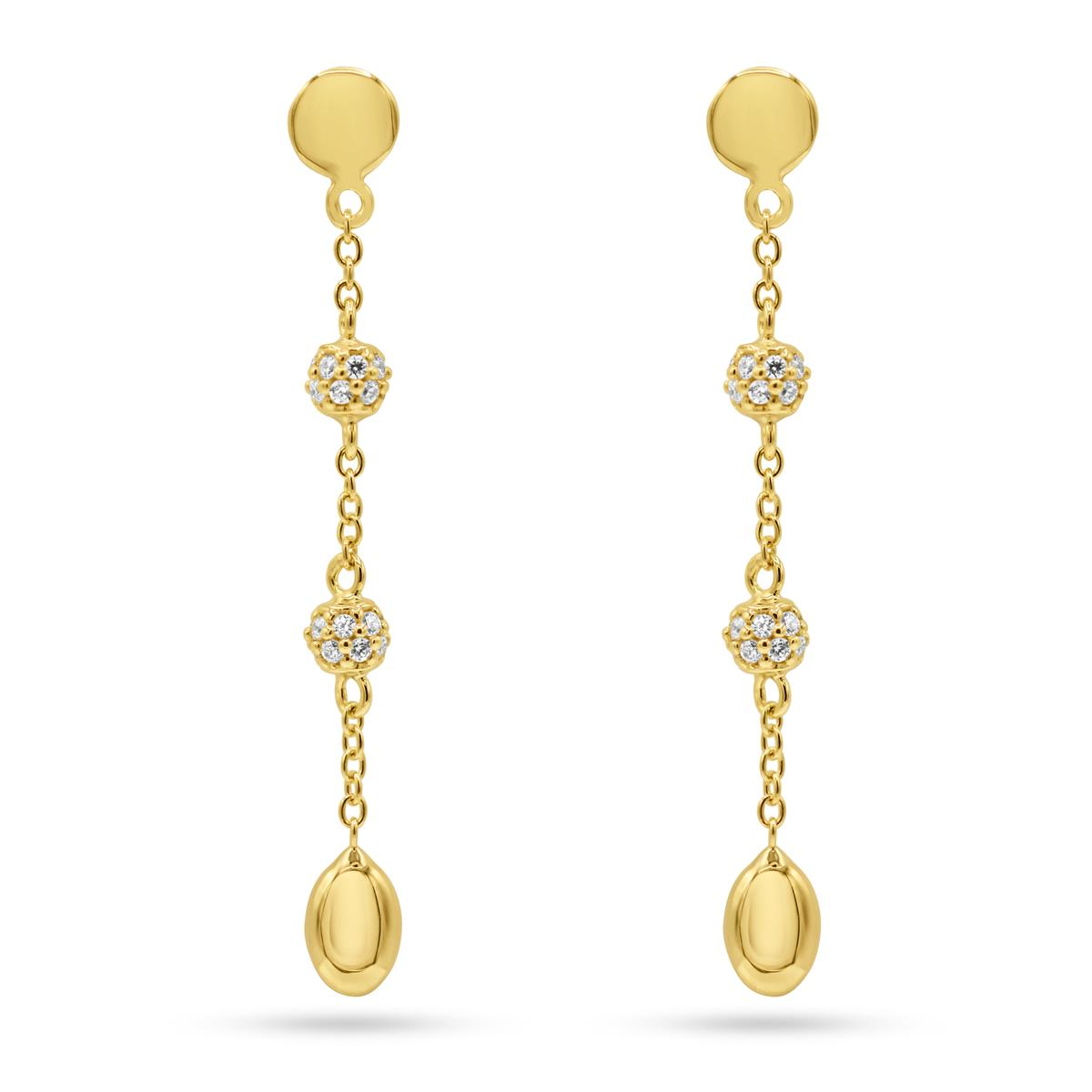 Femme Ador&eacute;e oorhangers goud 18k met zirkonia