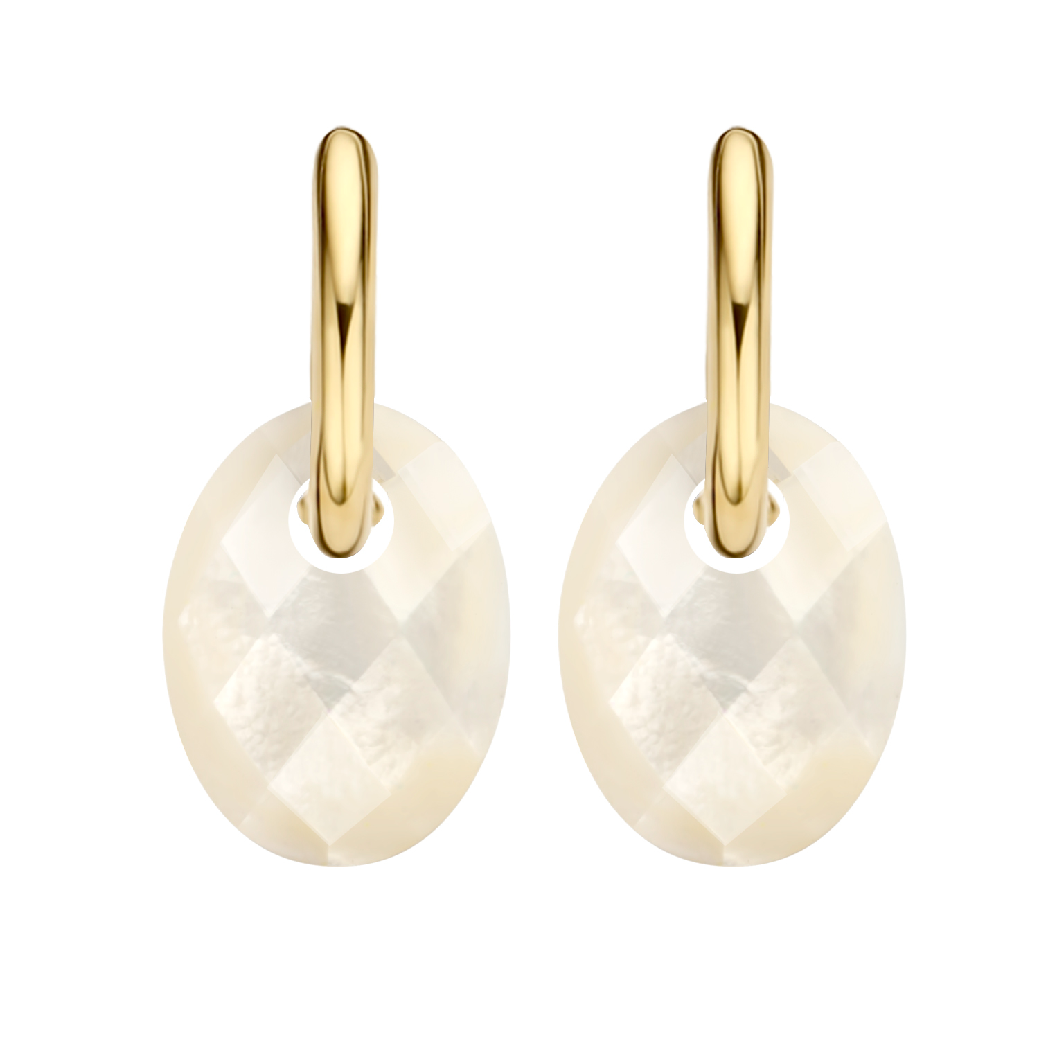 Oorbedels Parelmoer 20 mm in Natuursteen