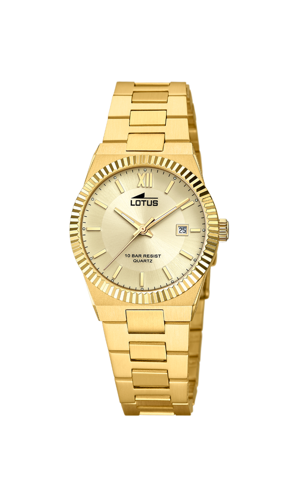 Lotus-geelkleurige kast band en wijzerplaat-10 atm