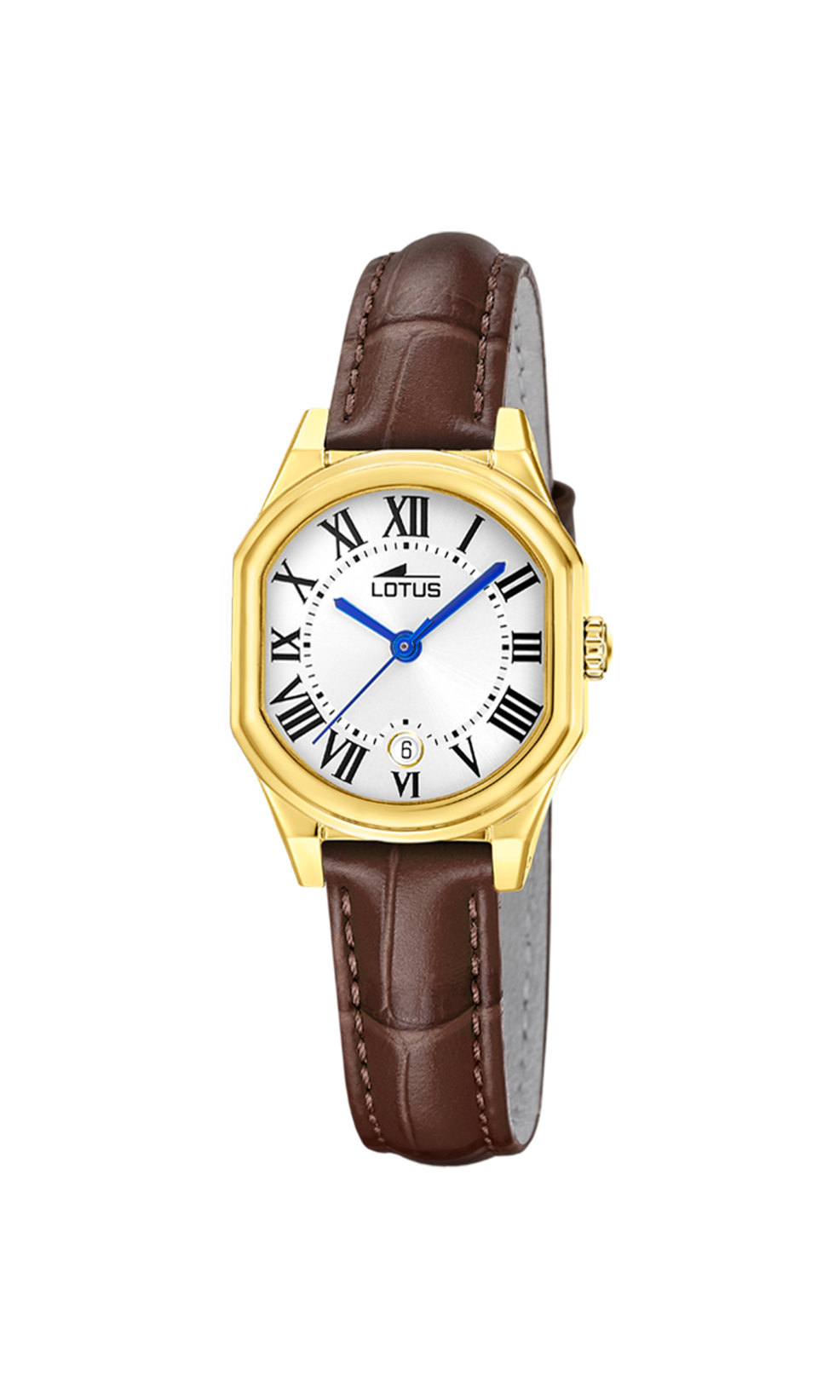 Deze Lotus dameshorloge, modelnummer 19046/1, heeft een elegante lederen band. Het combineert stijl met functionaliteit voor dagelijkse draagbaarheid. 