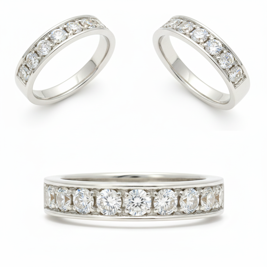 18kt wit goud pav&eacute; zetting ring 0.045ct