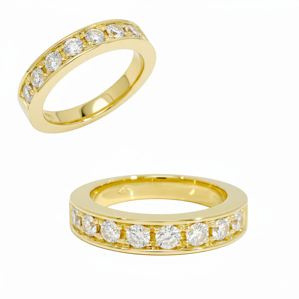 18 karaat  gg 0.68ct pv&eacute; zetting