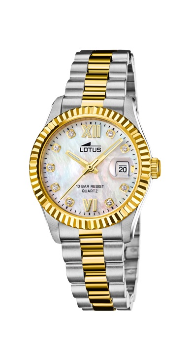 Lotus  bicolor kast en band nacre wijzerplaat 10 atm