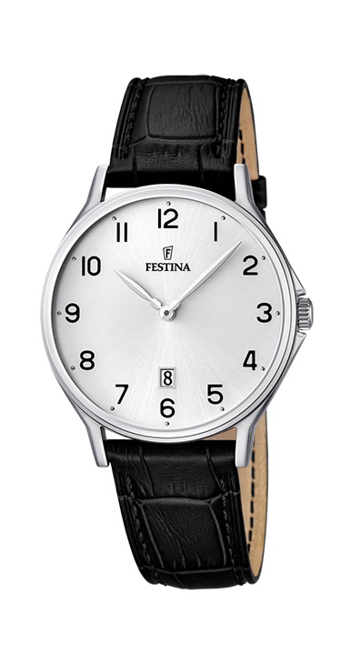 Festina-kast staal- leder band-5 atm