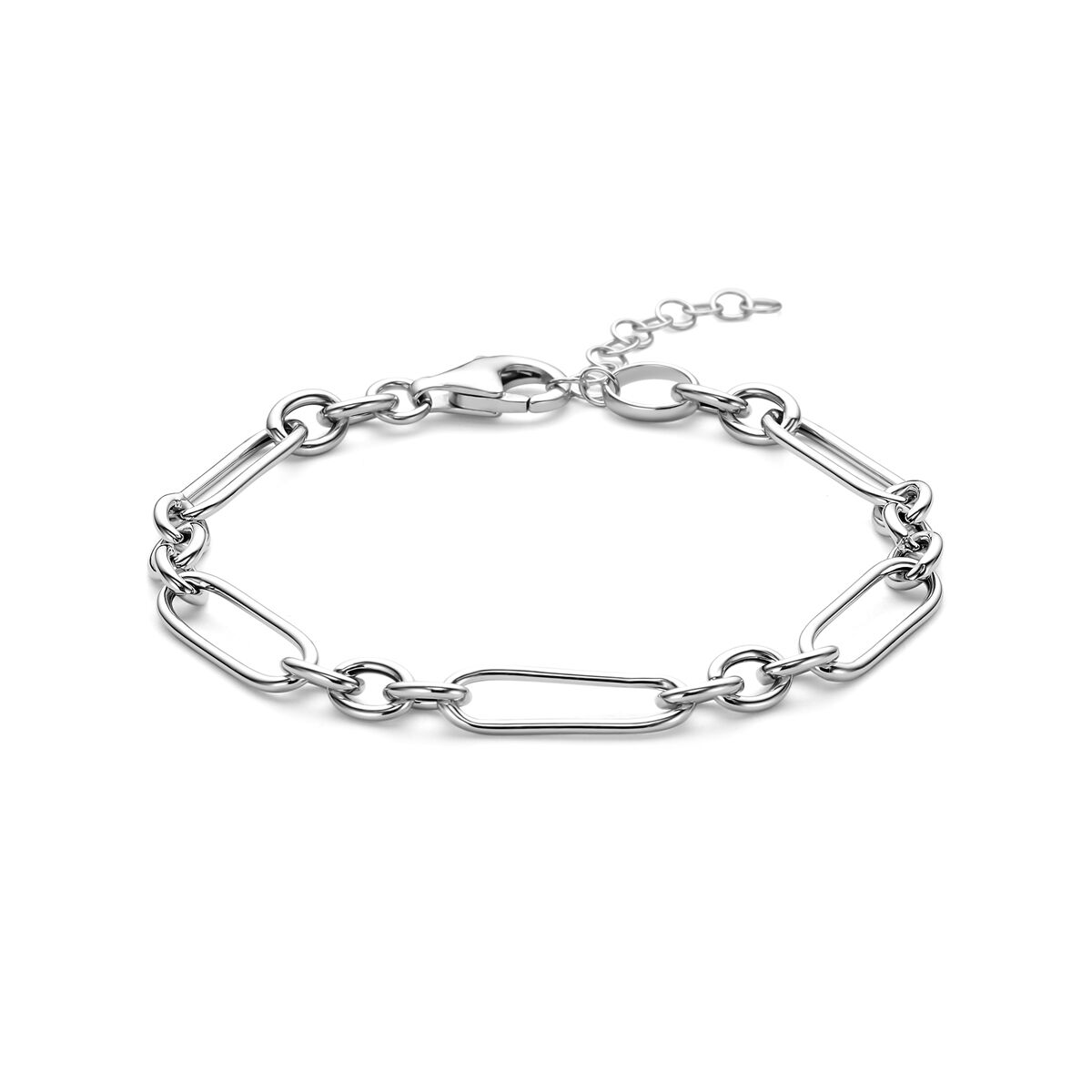 Zilver gerhodineerd armband 6 mm 17 + 3 cm