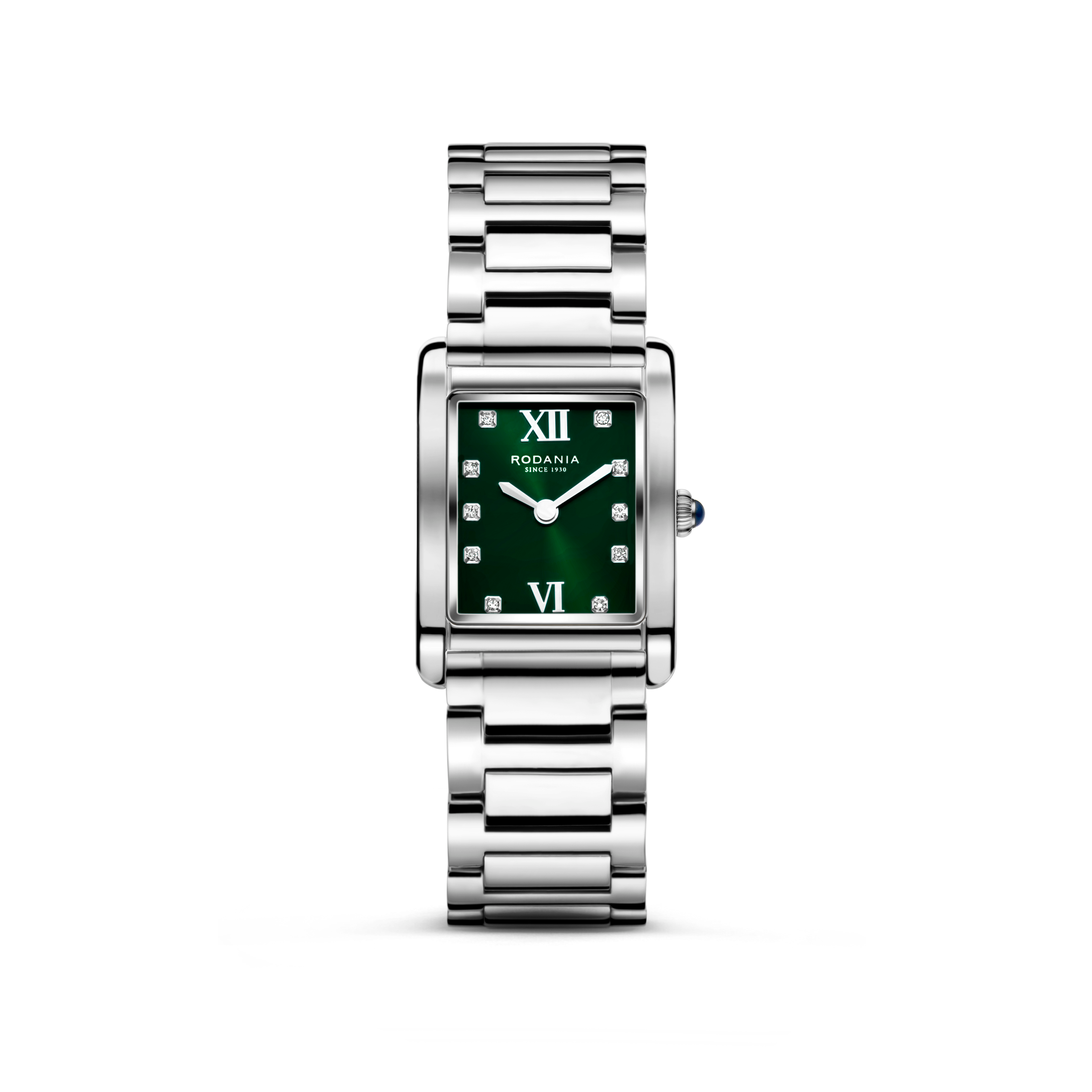 Lausanne Sparkles-kast en band staal-groene wijzerplaat-5atm