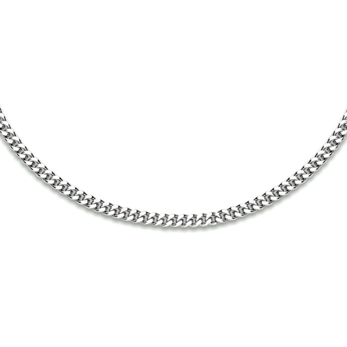 Zilver collier gourmette 4 zijdes geslepen 2,4 mm 60cm