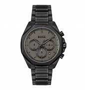 Boss chrono-zwarte pvd band en kast-zwarte wijzerplaat-44 mm-5atm