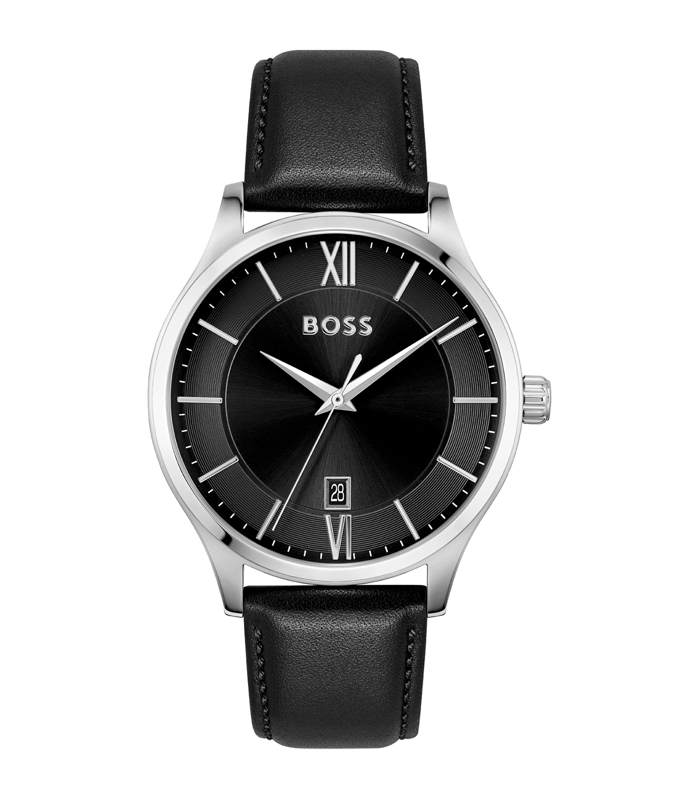 Boss-zwarte band-stalen kast-zwarte wijzerplaat-41mm-5atm