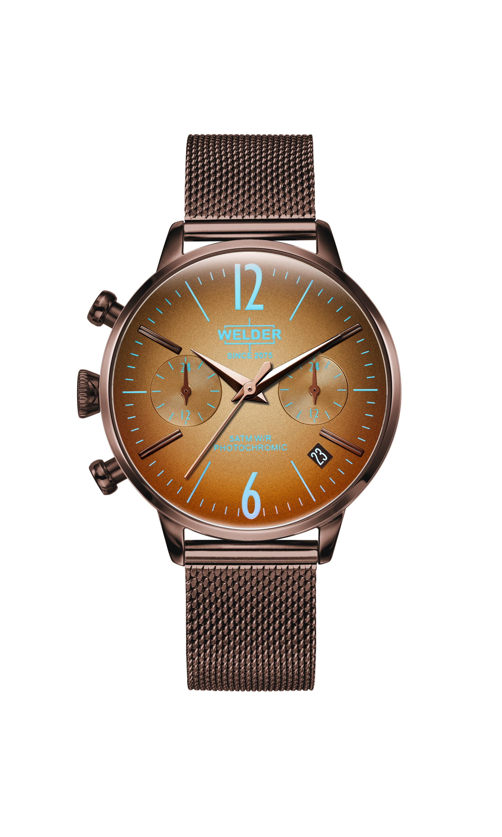 Welder Duel time-bruine milanees band-bruine kast-36mm-5atm