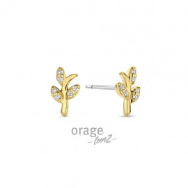 Oorringen met zirconia geelkleurig