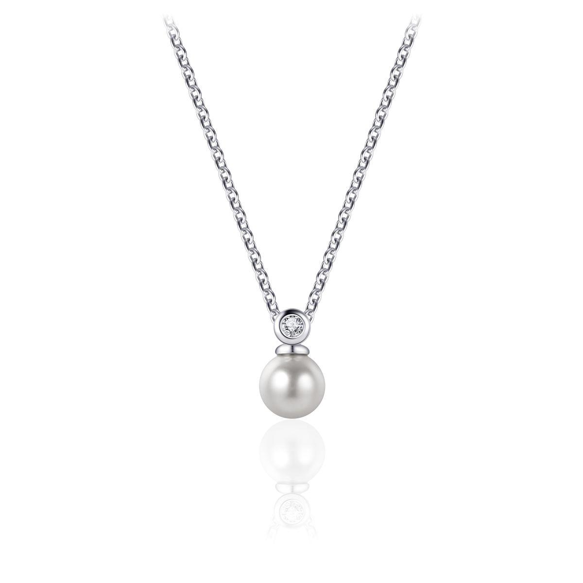 Gisser Jewels N1059-42+3 Collier met Parel en Zirkonia