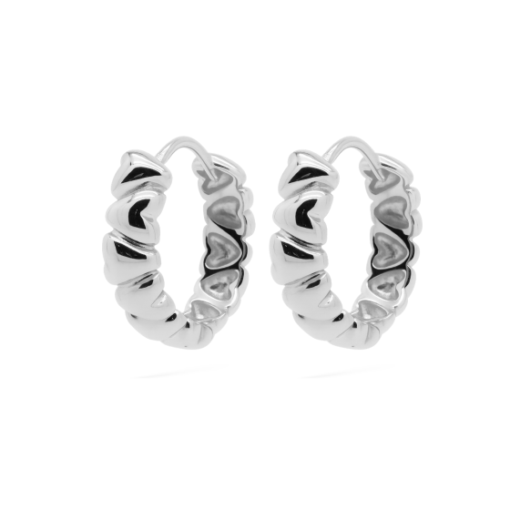 Karma Jewelry Hinged Hoops YARA Hearted 12MM Silver