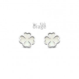 Oorringen klavertje 4 parelmoer