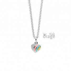 Hart multicolor met zirconia inclusief ketting