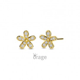 Vergulde oorbellen bezet met zirkoon