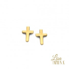 Oorringen geel 14 kt kruis